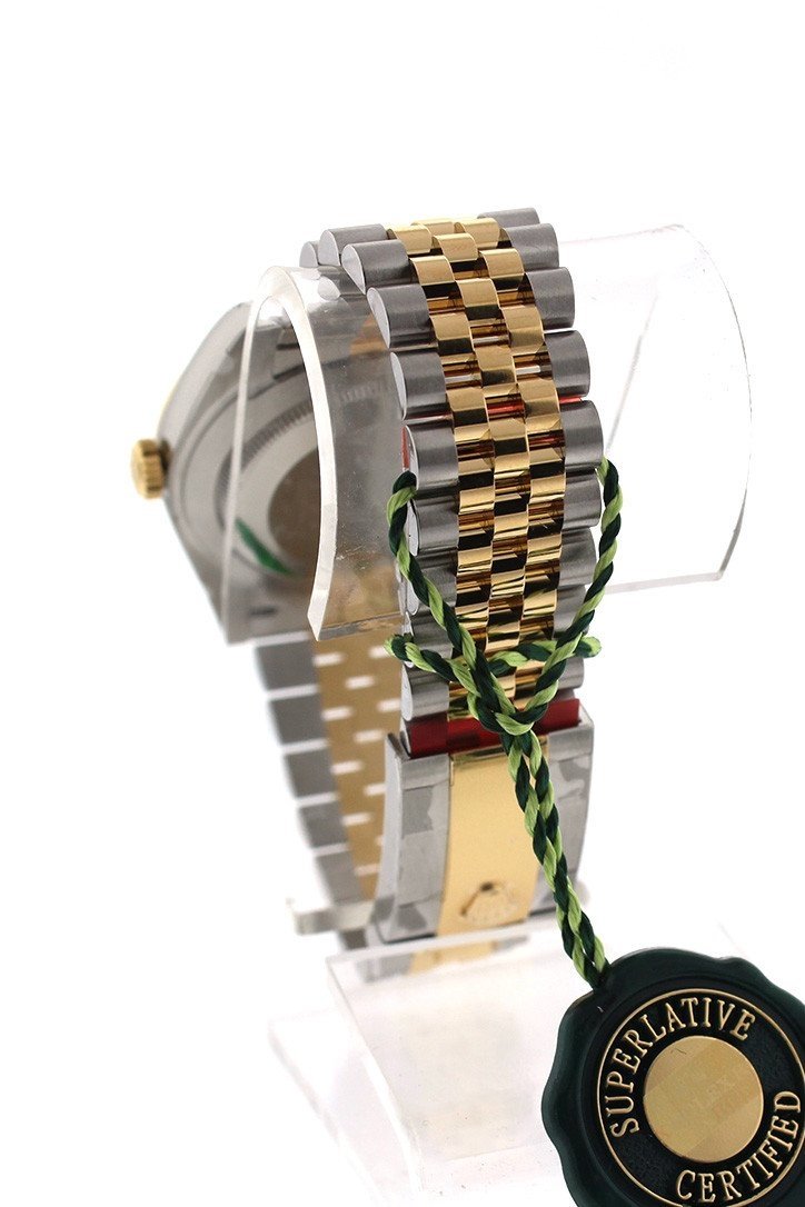 Datejust 41 Champagne Dial Fluted Bezel 18k Yellow Gold Jubilee Mens Watch 126333.