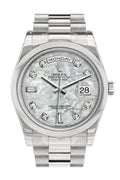 Day Date 36 White mother of pearl set with diamonds Dial President Men's Watch 118206.
