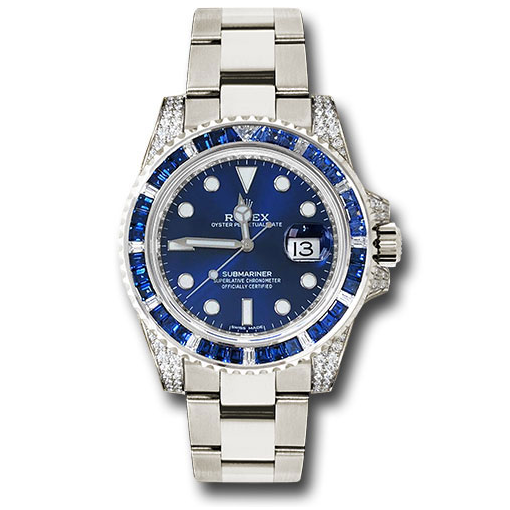 Rolex Submariner Date 116659SABR 18K White Gold Diamonds Sapphires UNWORN