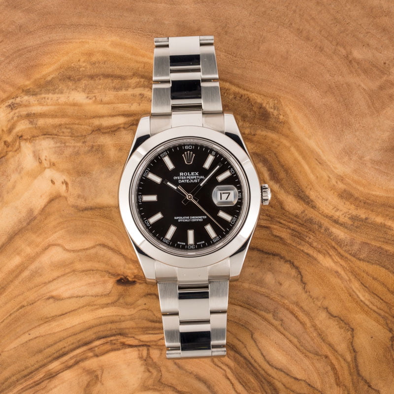 Pre-Owned Rolex Datejust II 116300 Black Dial