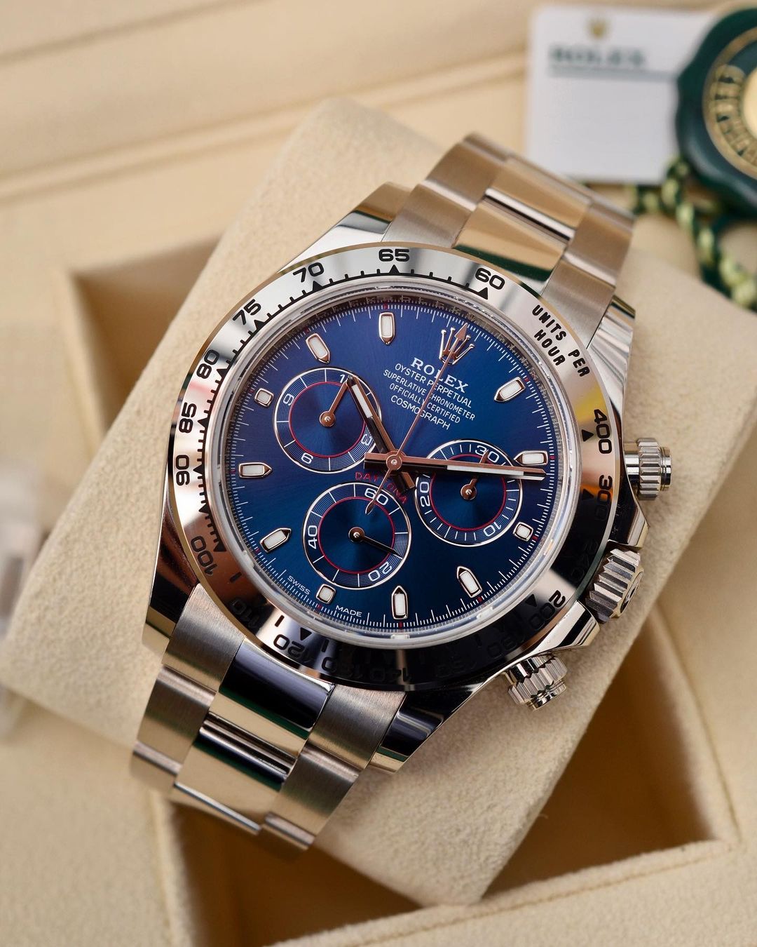 Rolex Cosmograph Daytona 18k White Gold Blue Dial 116509-0071