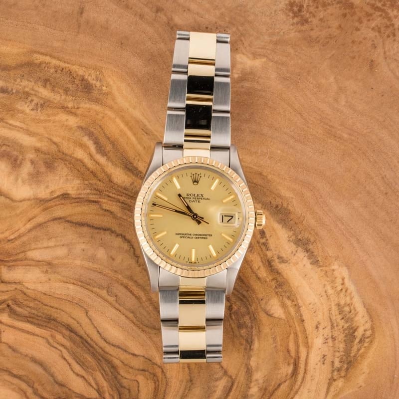 Rolex Date 15053 Champagne Dial